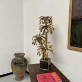 Brass palm tree table lamp with 4 trunks