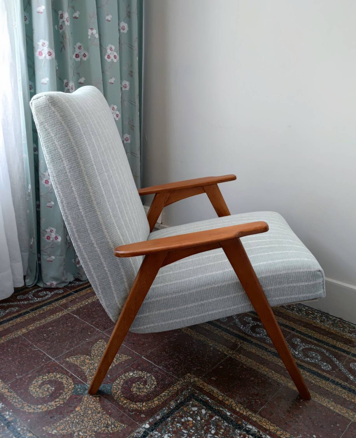 Fauteuil années 50/60 bleu