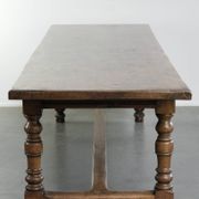 Large antique English oak farmhouse XXL dining table from the 19th century