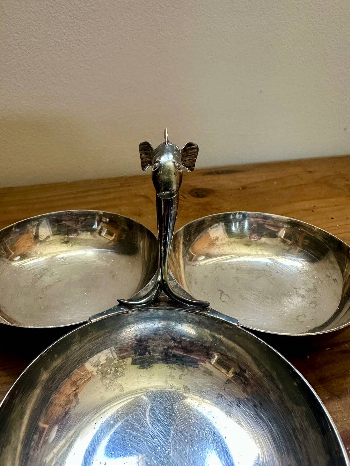 Old metal servant, silver Old metal servant, silver