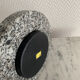 Vintage round marble ashtray speckled grey -black