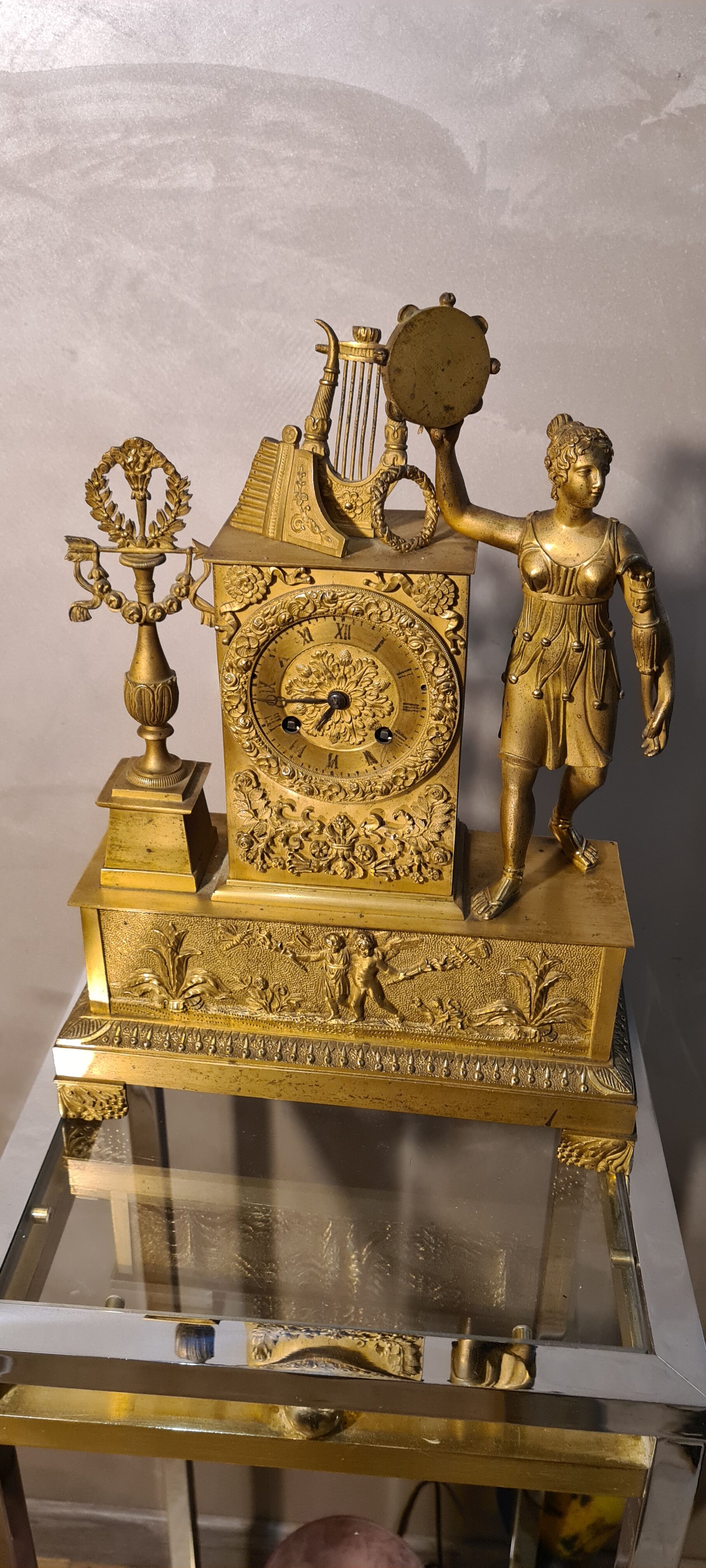 Old bronze clock nineteenth century