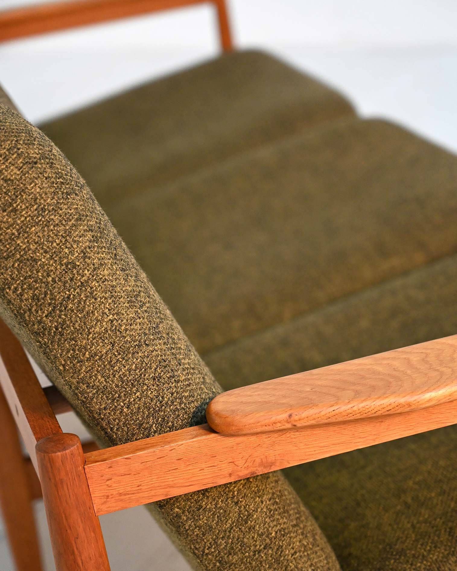 Scandinavian three-seat oak sofa, 1950s/60s