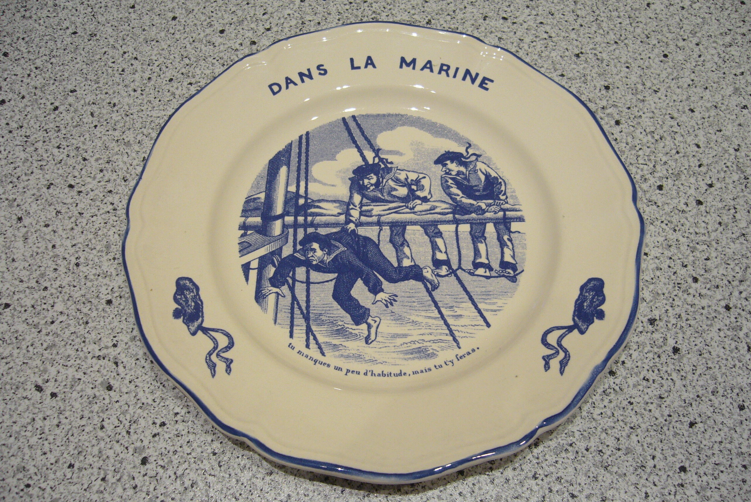 6 dessert plates Lunéville marine theme