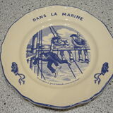 6 assiettes à dessert Lunéville thème marin
