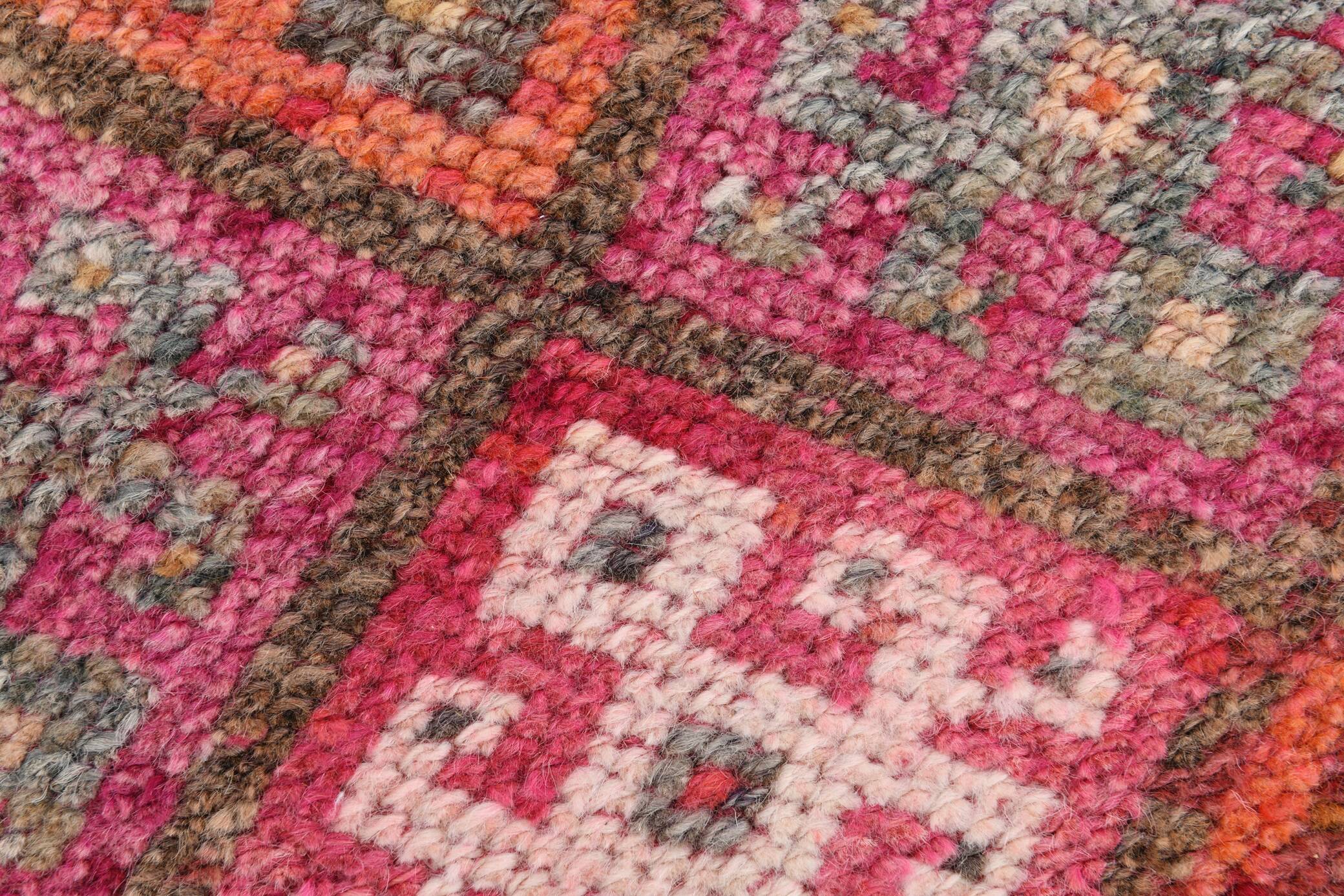 Tapis Couloir Turc Géométrique, Tapis Tribal Vintage, 87x366 Cm