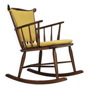 1960-70s, Danish design by Farstrup Stolefabrik, reupholstered rocking chair.