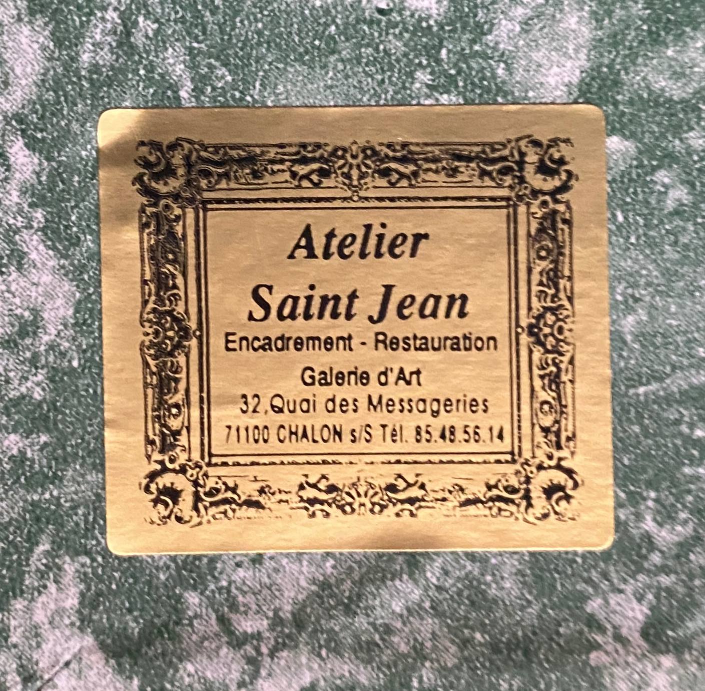 Watercolor painting "the boats under the trees" by togla leris + frame