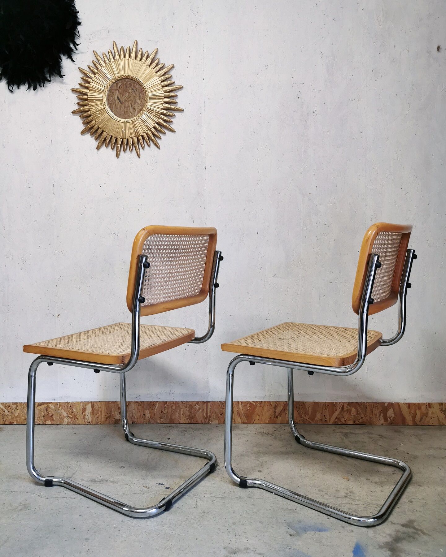 Pair of chairs Marcel Breuer model Cesca B32