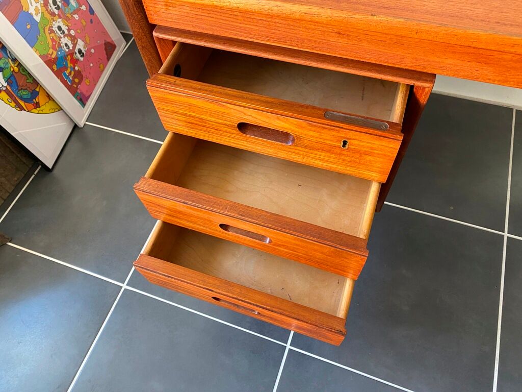 Scandinavian desk teak danish design 3 vintage drawers from the 60s