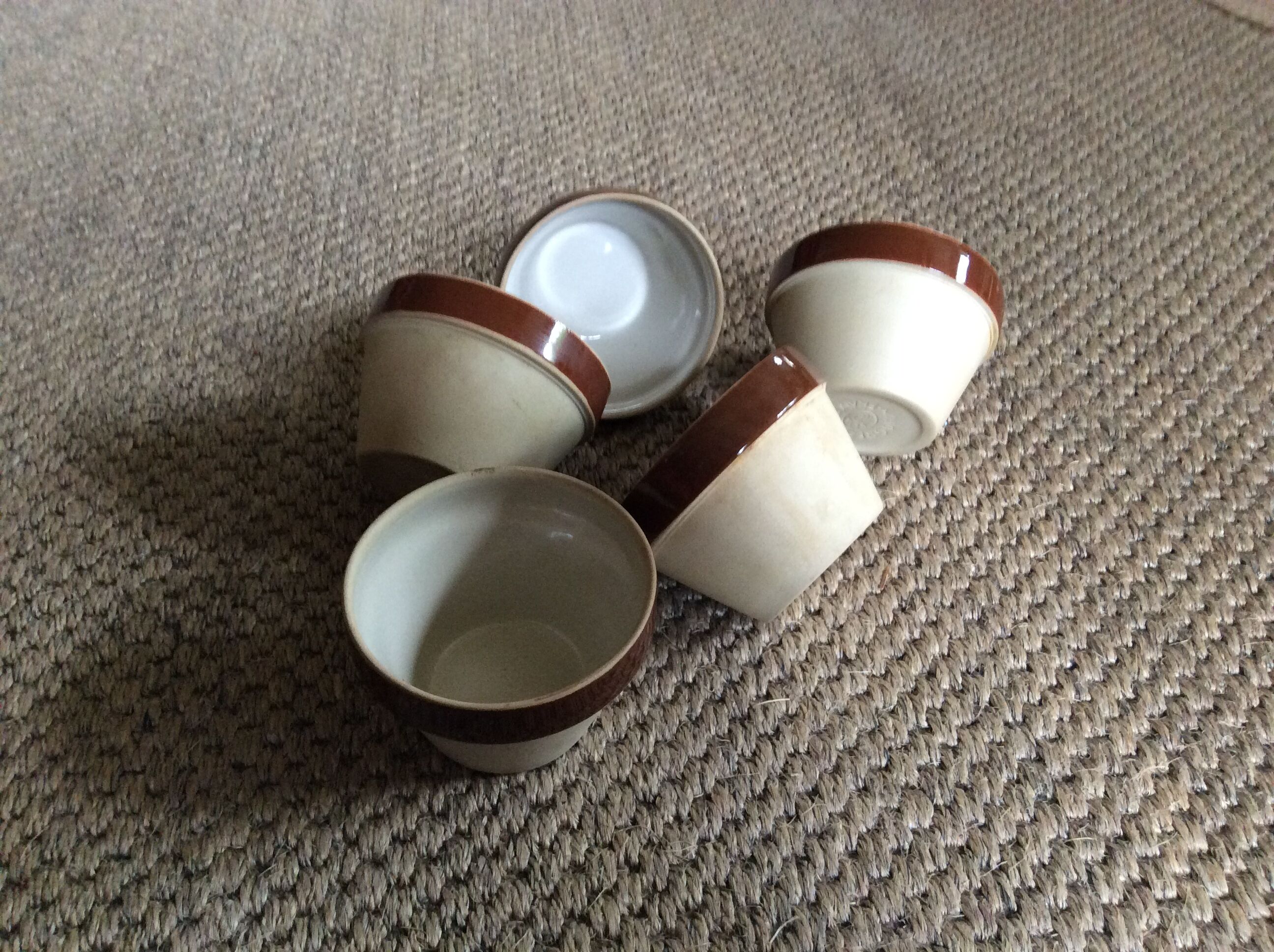 Series of 5 sandstone ramekins