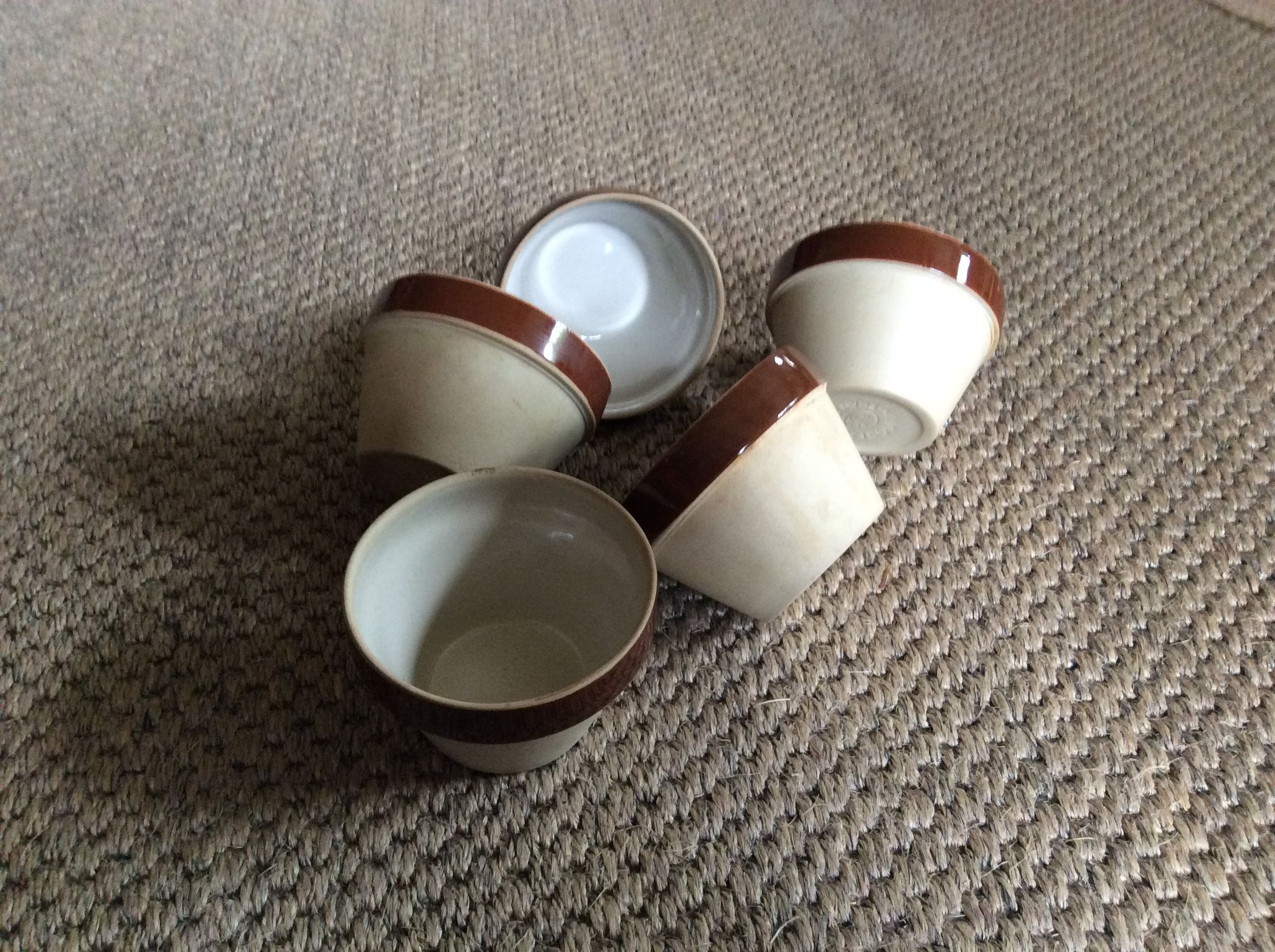 Series of 5 sandstone ramekins