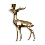 Vintage brass stag candlestick holder