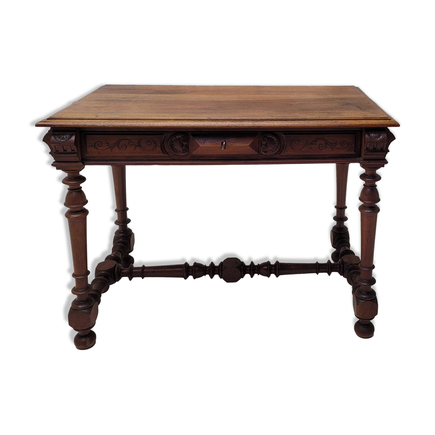 Ancienne table a ecrire bois perlé Louis XIII