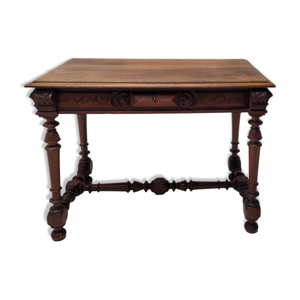 Ancienne table a ecrire bois perlé Louis XIII