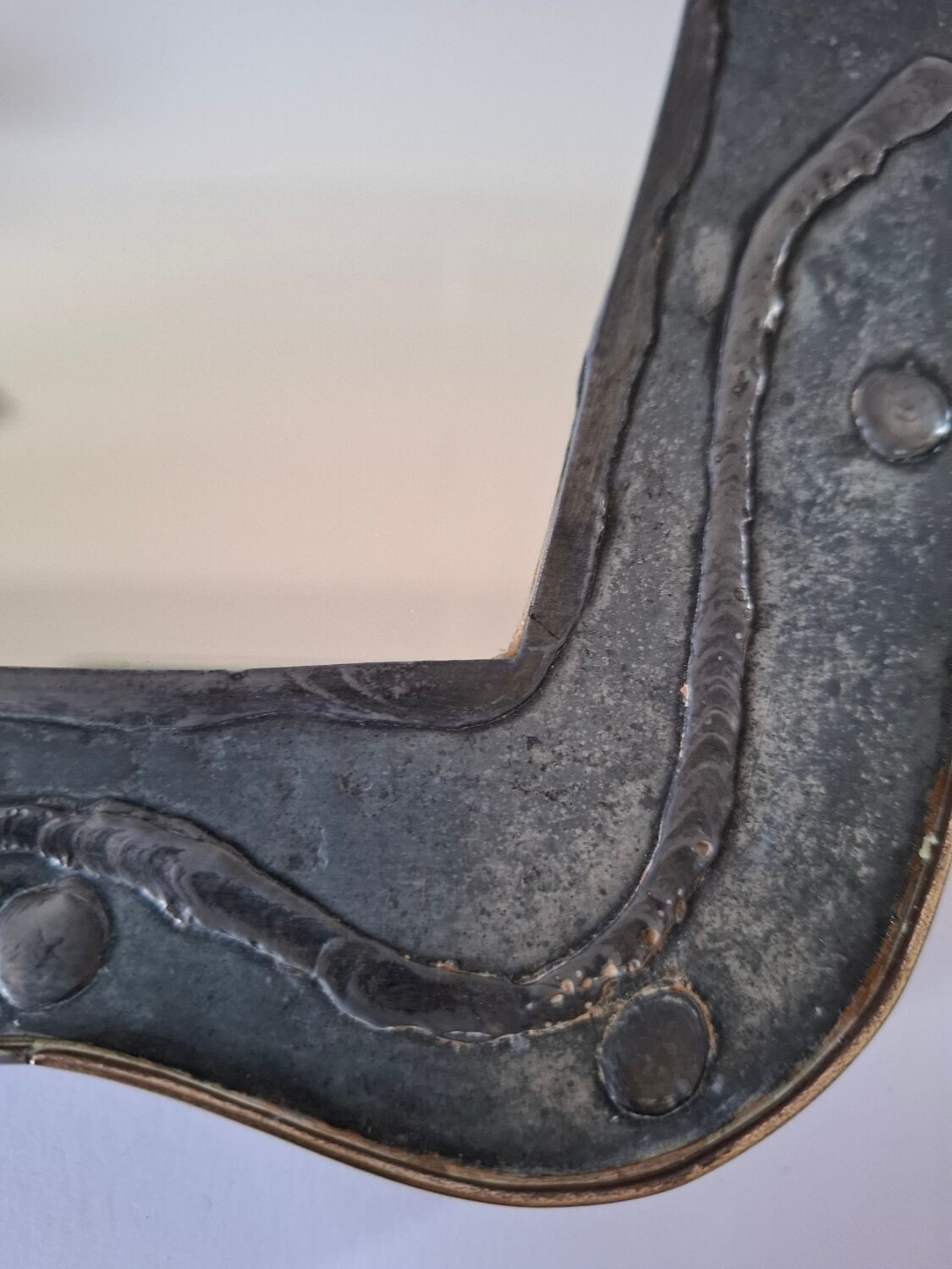 Vintage brutalist mirror