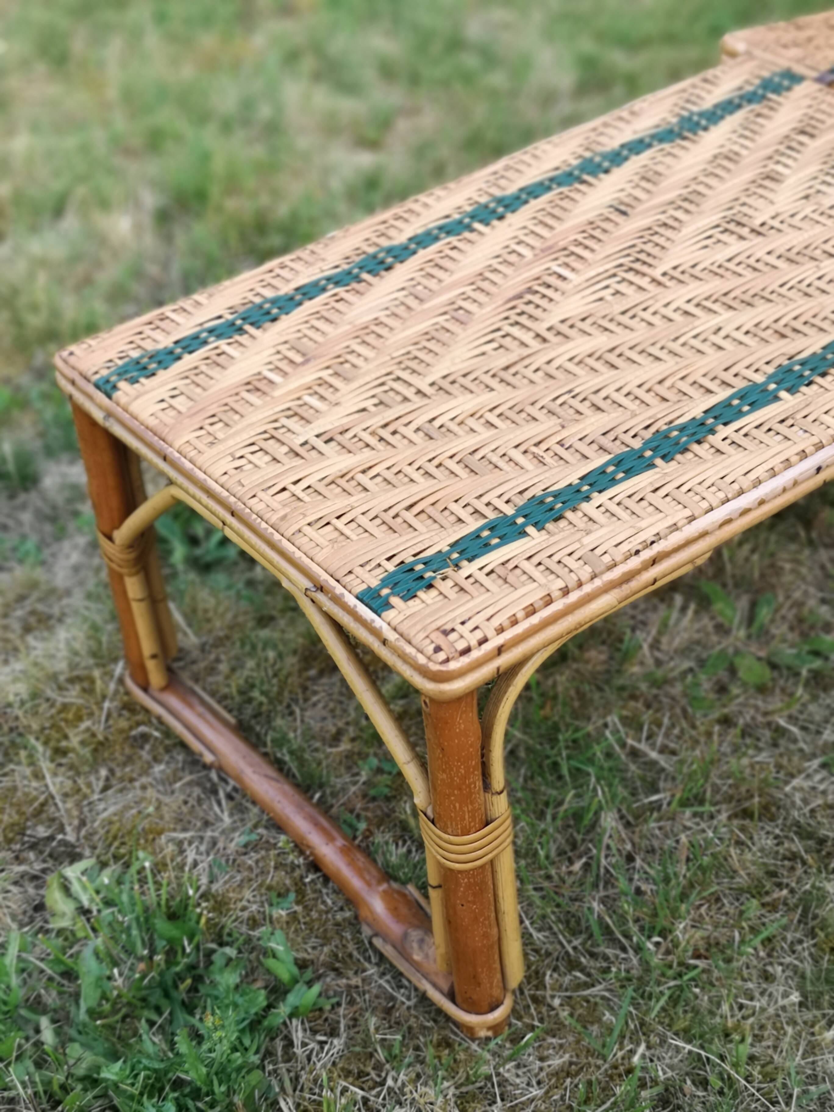 Long rattan chair - bamboo