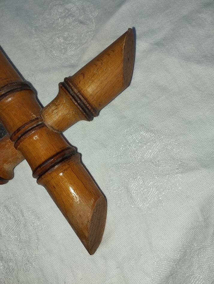 Vintage bamboo mirror – Tower shape – 1960s–70s – Bohemian