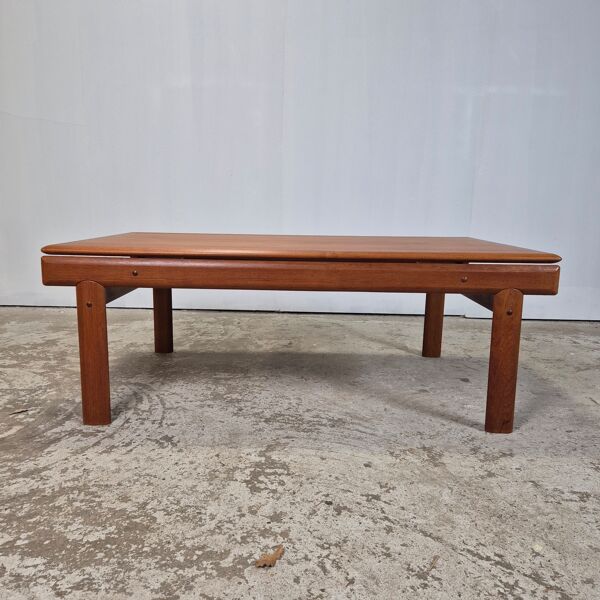 Table basse danoise en teck XXL H.W. Klein, Bramin, années 60