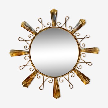 Miroir soleil bombé signée Decknudt des années 60