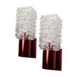 Pair of red wall light 1970