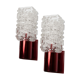 Pair of red wall light 1970
