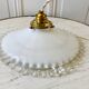 Vintage 50s serrated opaline pendant lamp