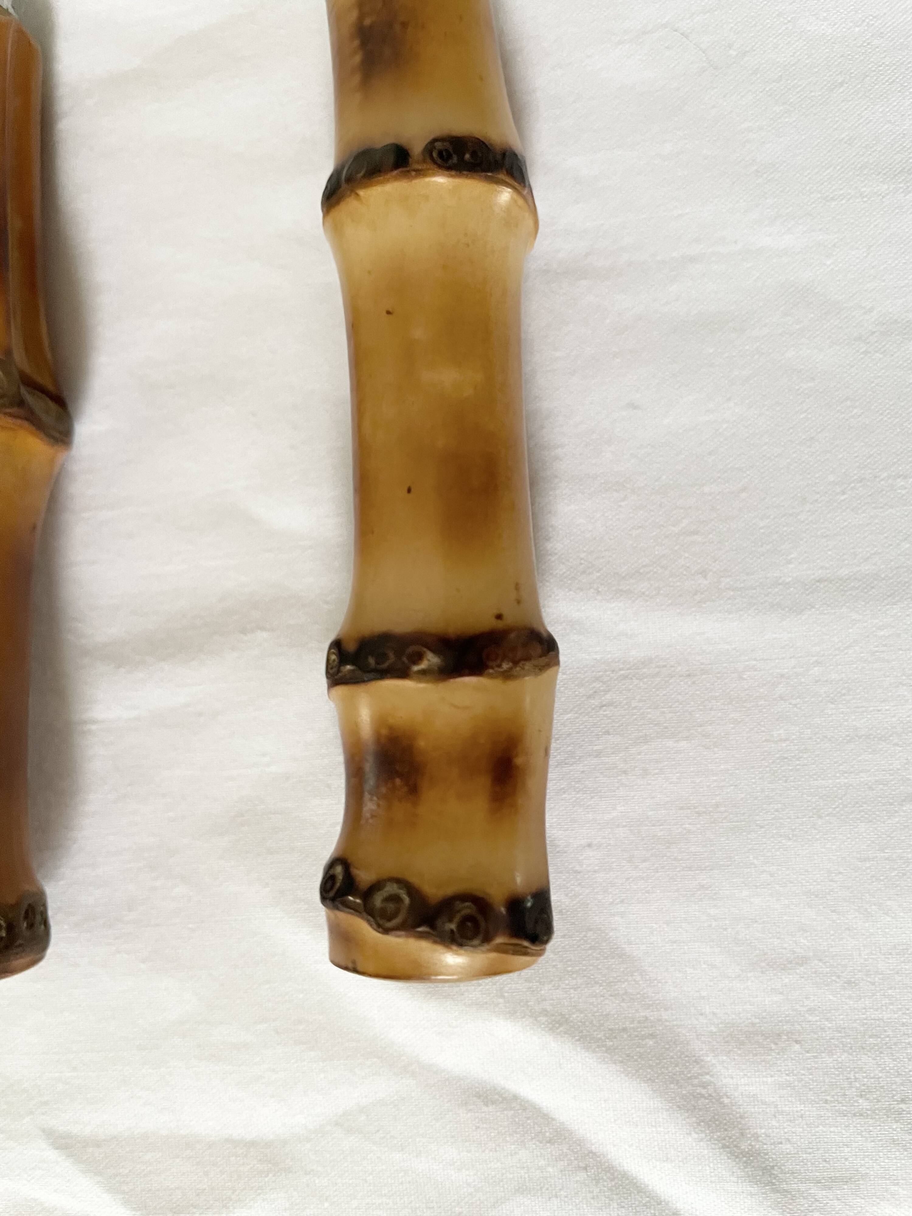 Bamboo handle cheese knives.