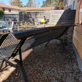 Former garden bench in perforated sheet metal