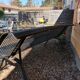 Former garden bench in perforated sheet metal