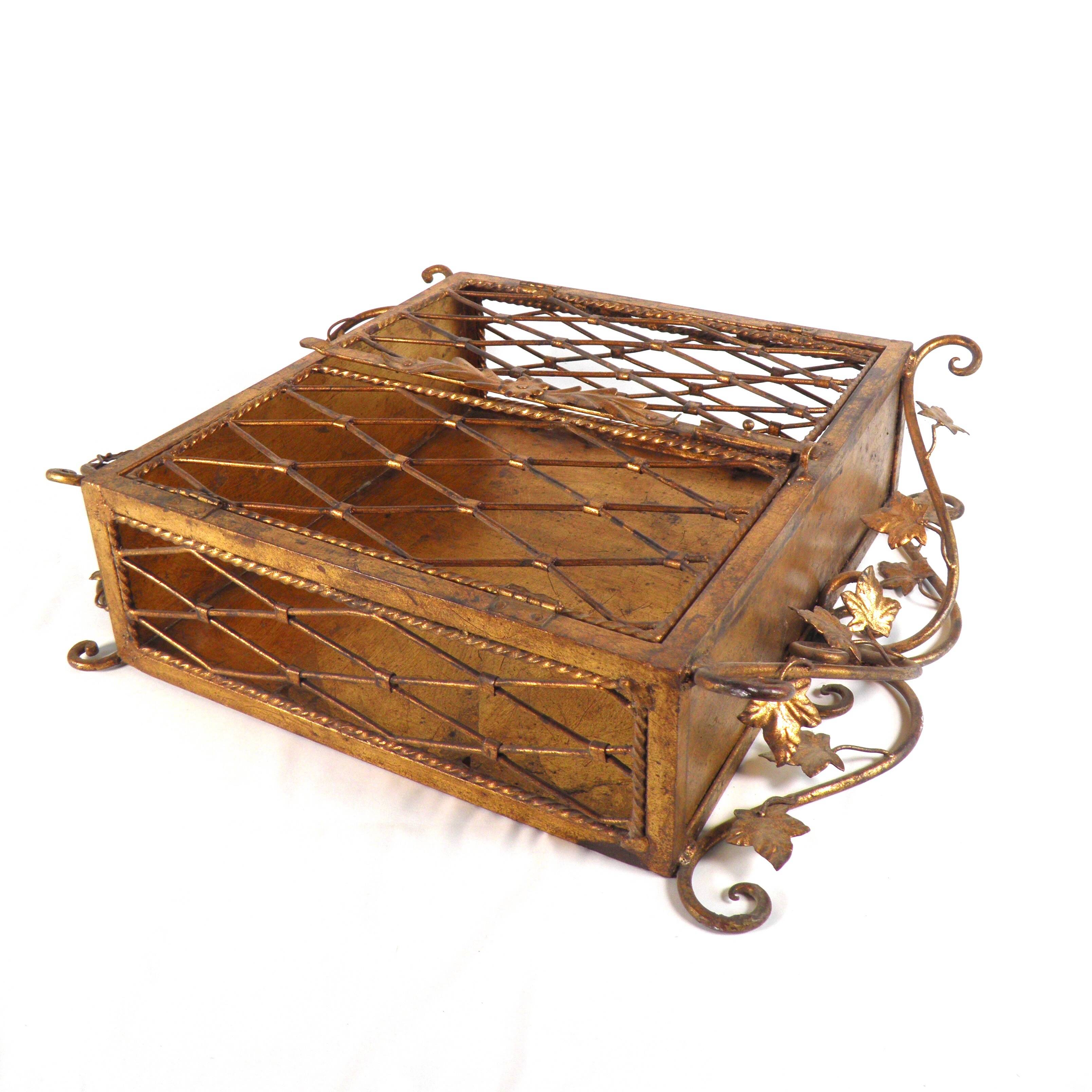 Decorative display case shelf in gilded metal 1940
