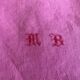 Set of 10 monogrammed pink napkins MB - 78x65 cm - cotton