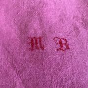 Set of 10 monogrammed pink napkins MB - 78x65 cm - cotton