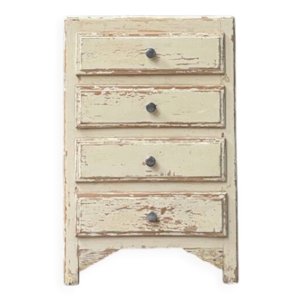 Vintage chest of drawers with a butter yellow patina (renovated)