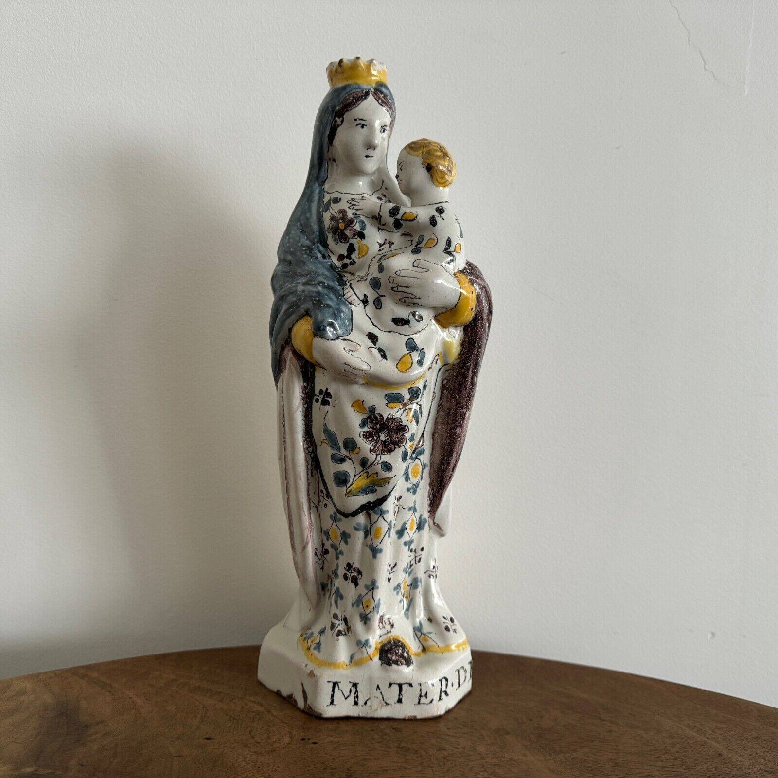 18th century earthenware Virgin Mary Mater Dei