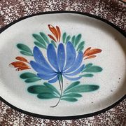 Ceramic plate, antique late 19th - early 20th century, known as "Cul-noir" from Normandy.