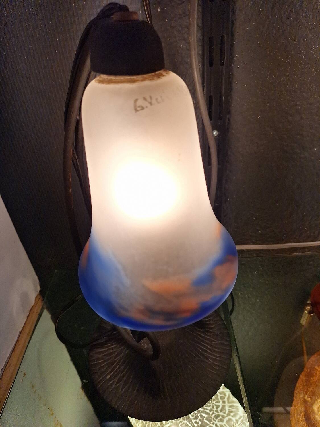 Art deco glass paste lamp g croimare