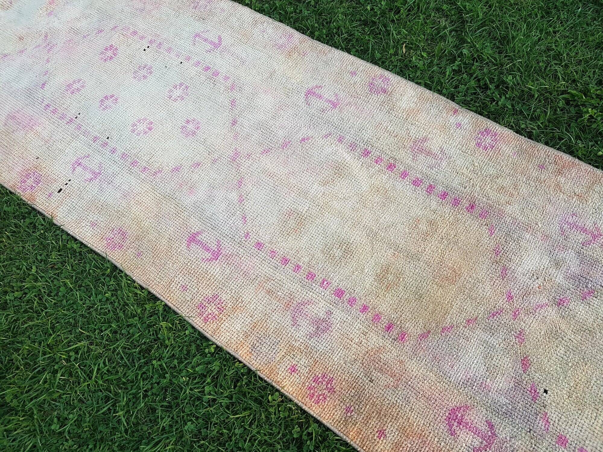 Vintage Turkish hallway rug 84x470 cm