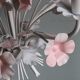 Lustre vintage en toleware à motifs floraux, Italie des années 1960.
