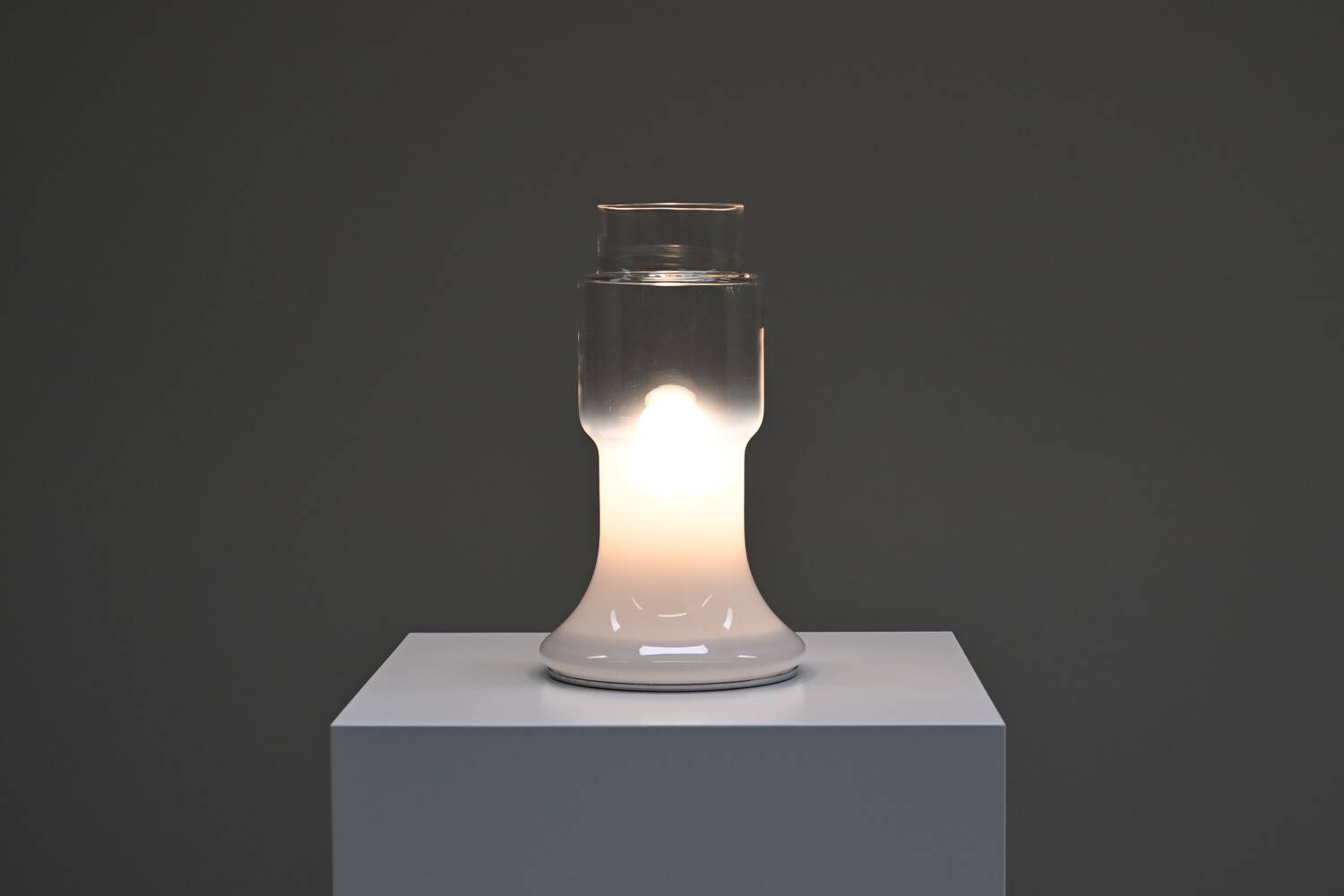 Glass Italian table lamp, 1970s Italy.