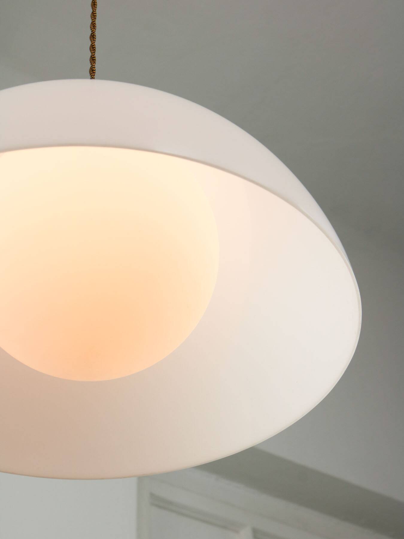 Italian Space Age Pendant in Brass and Acrylic Glass, 1970s