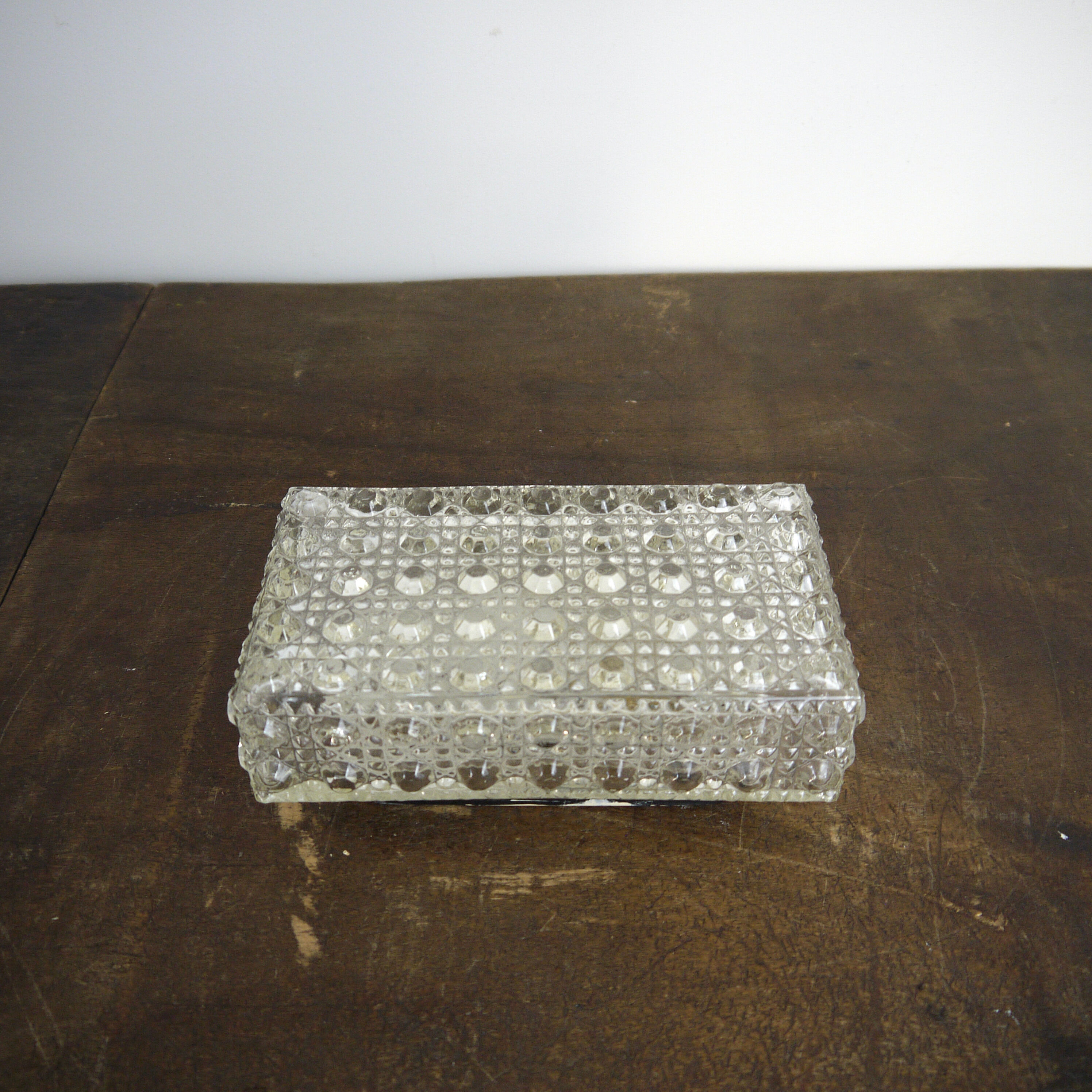 Rectangular chiseled glass ceiling light