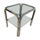 Vintage chrome sofa tip and smoked glass