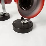 Pair of 1970s red and black wall lights