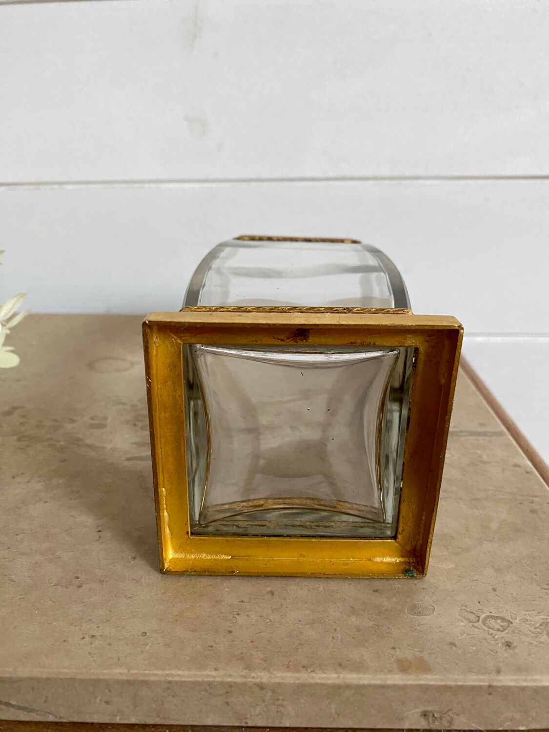 Vase en verre et laiton années 30