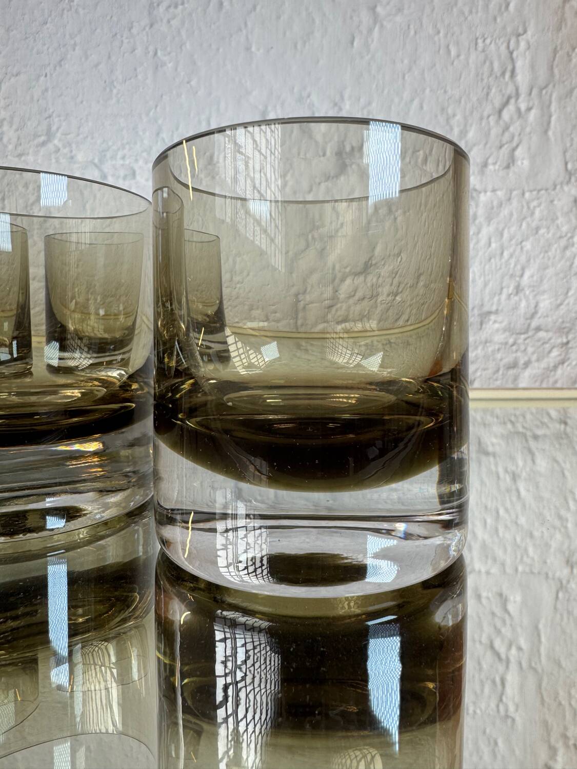 70s Smoked Whiskey Glasses
