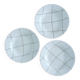 Lot de 3 assiettes creuses Salins, motif carreaux