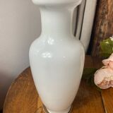 White glass vase