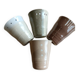 Set of 4 Japanese stoneware cups/mugs