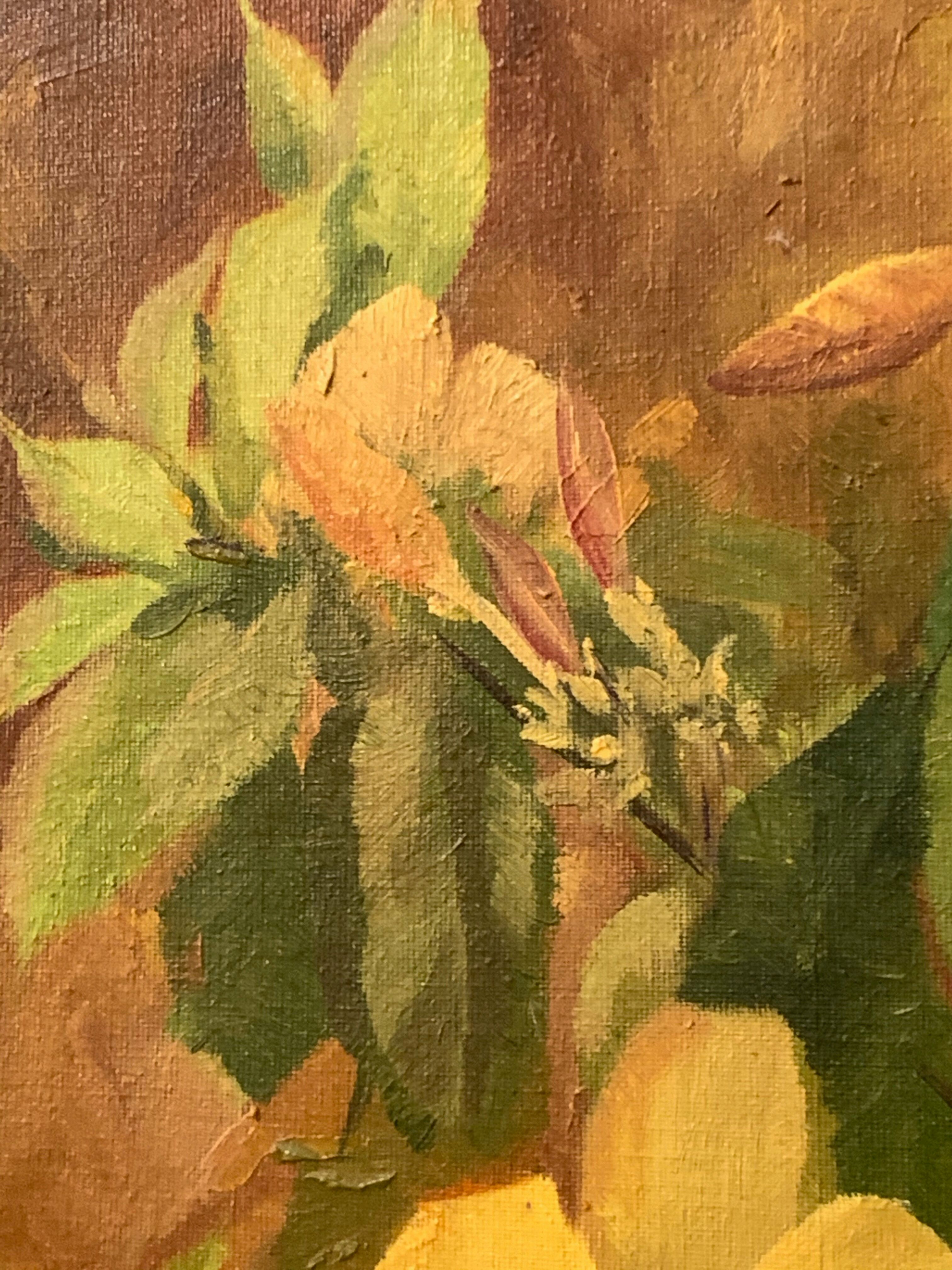 Tableau de Uschi, huile sur isorel encadrée